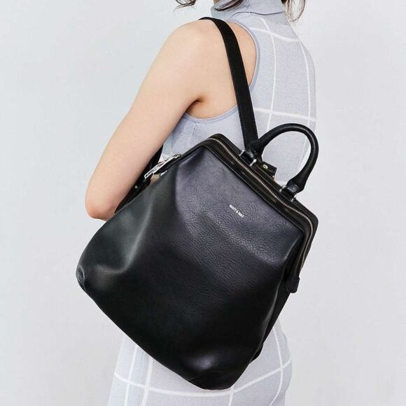 Matt & Nat | Vignelli Urban Outfitters Black Faux Vegan Leather Backpack - Picture 1 of 16